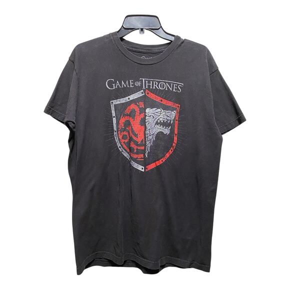 Game of Thrones Shirt TV Show Promo Graphic Tee 2019 Crest Logo Black Large - Picture 1 of 5